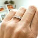 ANILLO ORO AMARILLO 2 FILAS DIAMANTES