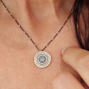 COLLAR CON COLGANTE PLATA Y ORO 1,6 CM