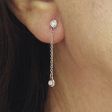 PENDIENTES ORO BLANCO Y 4 DIAMANTES