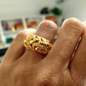 GOLD OLIVE BRANCHES RING WITH DIAMONDS