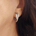 2 HOOP WHITE GOLD EARRINGS