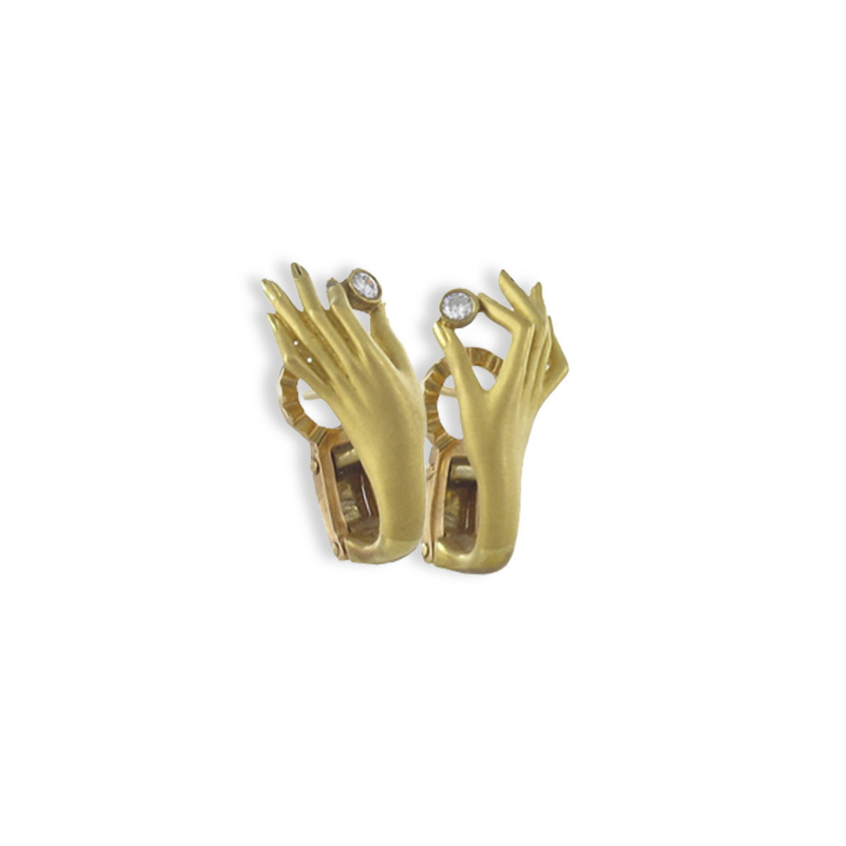 PENDIENTES MANOS CON DIAMANTE BONADEA