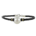 PULSERA CUERO CON PERLA AUSTRALIANA