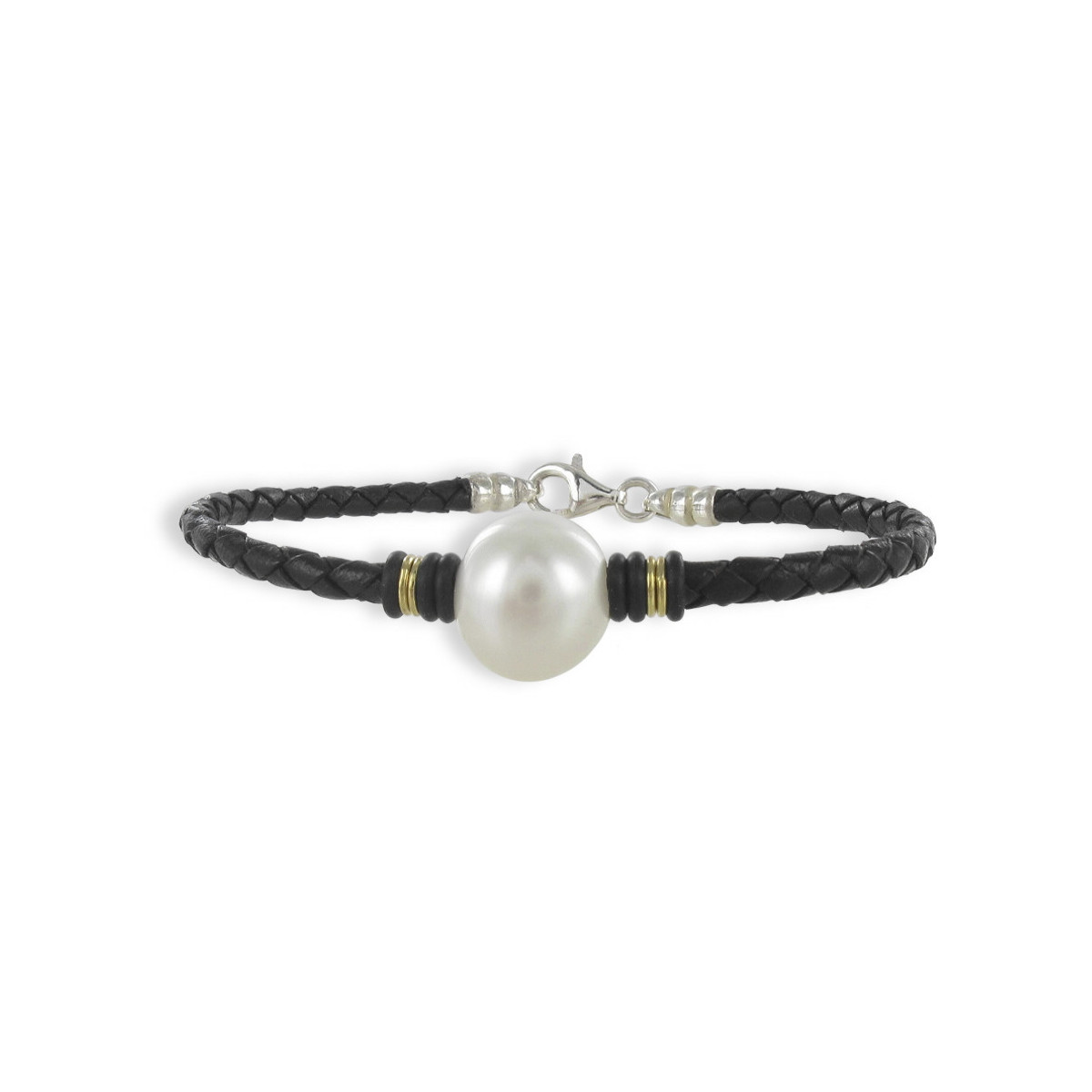Leather sales pearl bracelet