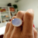 RING IN ROSE GOLD WITH CHALCEDONIA AND DIAMONDS