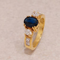 OVAL SAPPHIRE GOLD RING AND DIAMONDS