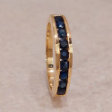 YELLOW GOLD RING 9 SAPPHIRES