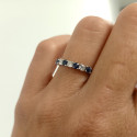WHITE GOLD RING WITH 4 SAPPHIRES AND 3 DIAMONDS