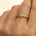 SOLITARIO BICOLOR ORO 18K CON DIAMANTE 0,20 CT
