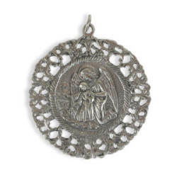 GUARDIAN ANGEL SILVER CRADLE MEDAL