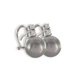 PENDIENTES ORO PERLAS Y DIAMANTES