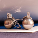 PENDIENTES ORO PERLAS Y DIAMANTES