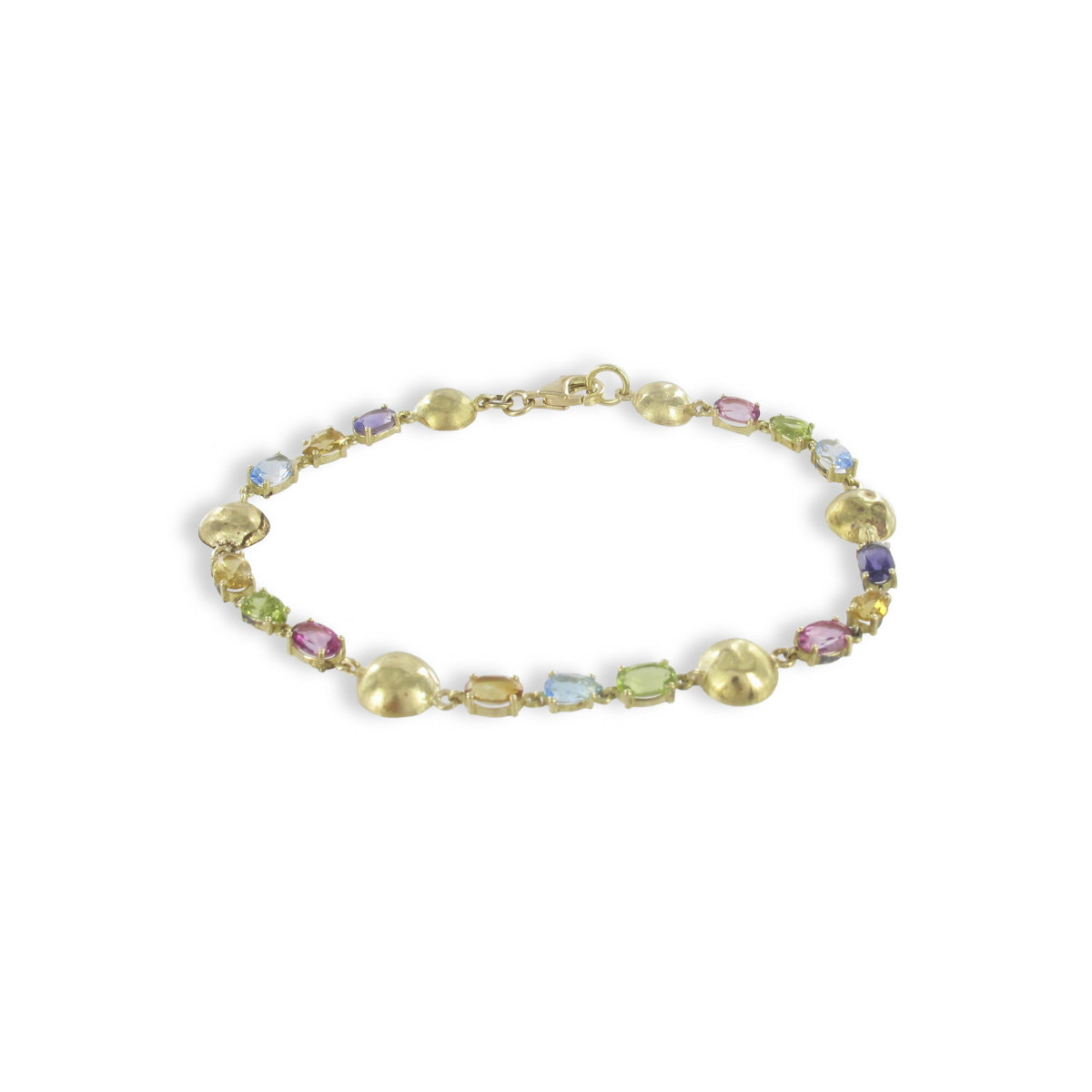PULSERA ORO MATE CON PIEDRAS DE COLORES