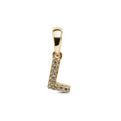 INITIAL L YELLOW GOLD WITH 9 DIAMONDS