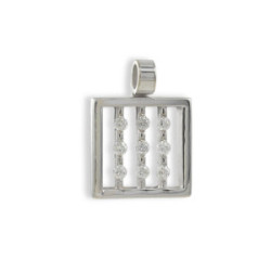 WHITE GOLD PENDANT WITH 9 DIAMONDS