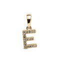 GOLD INITIAL E PENDANT WITH DIAMONDS