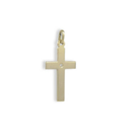 YELLOW GOLD DIAMOND CROSS