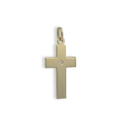 YELLOW GOLD DIAMOND CROSS