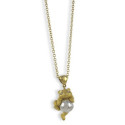 CHAIN WITH 2 GOLD BEAR PENDANT