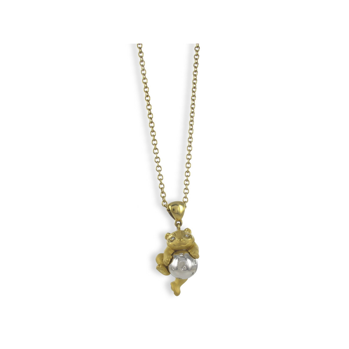 CHAIN WITH 2 GOLD BEAR PENDANT