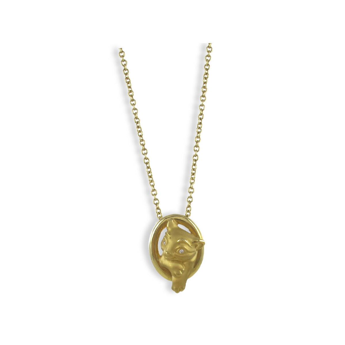 CHAIN WITH GOLD KITTEN PENDANT
