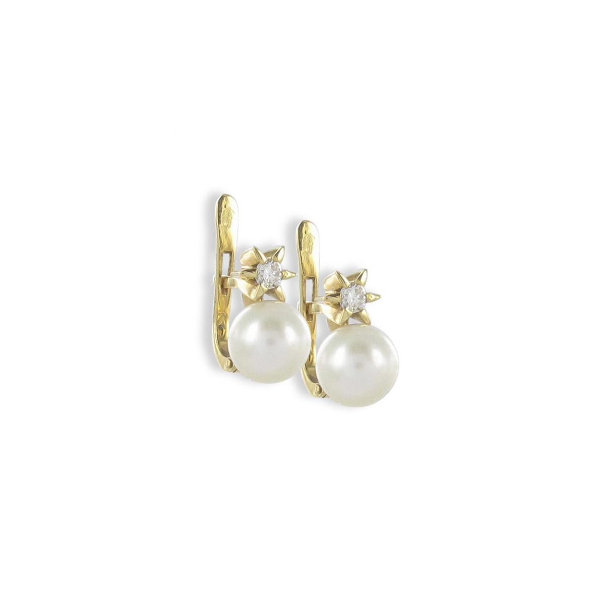 YOU AND ME YELLOW GOLD EARRINGS