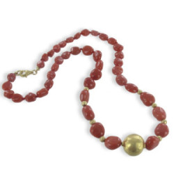 COLLAR ORO Y CORAL