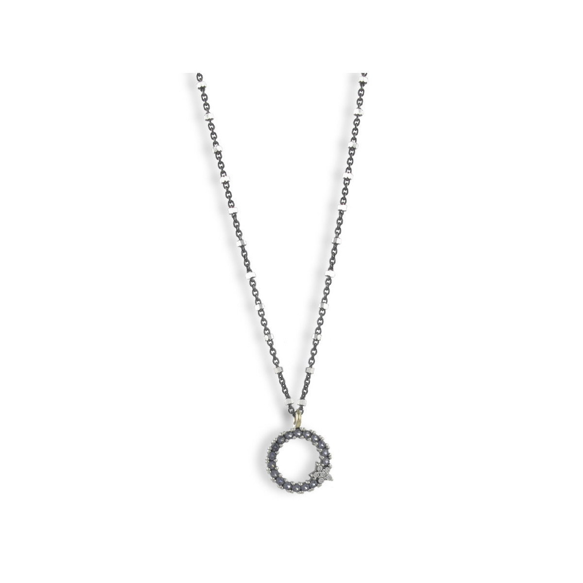 CADENA COLGANTE PLATA ESPINELAS AZULES