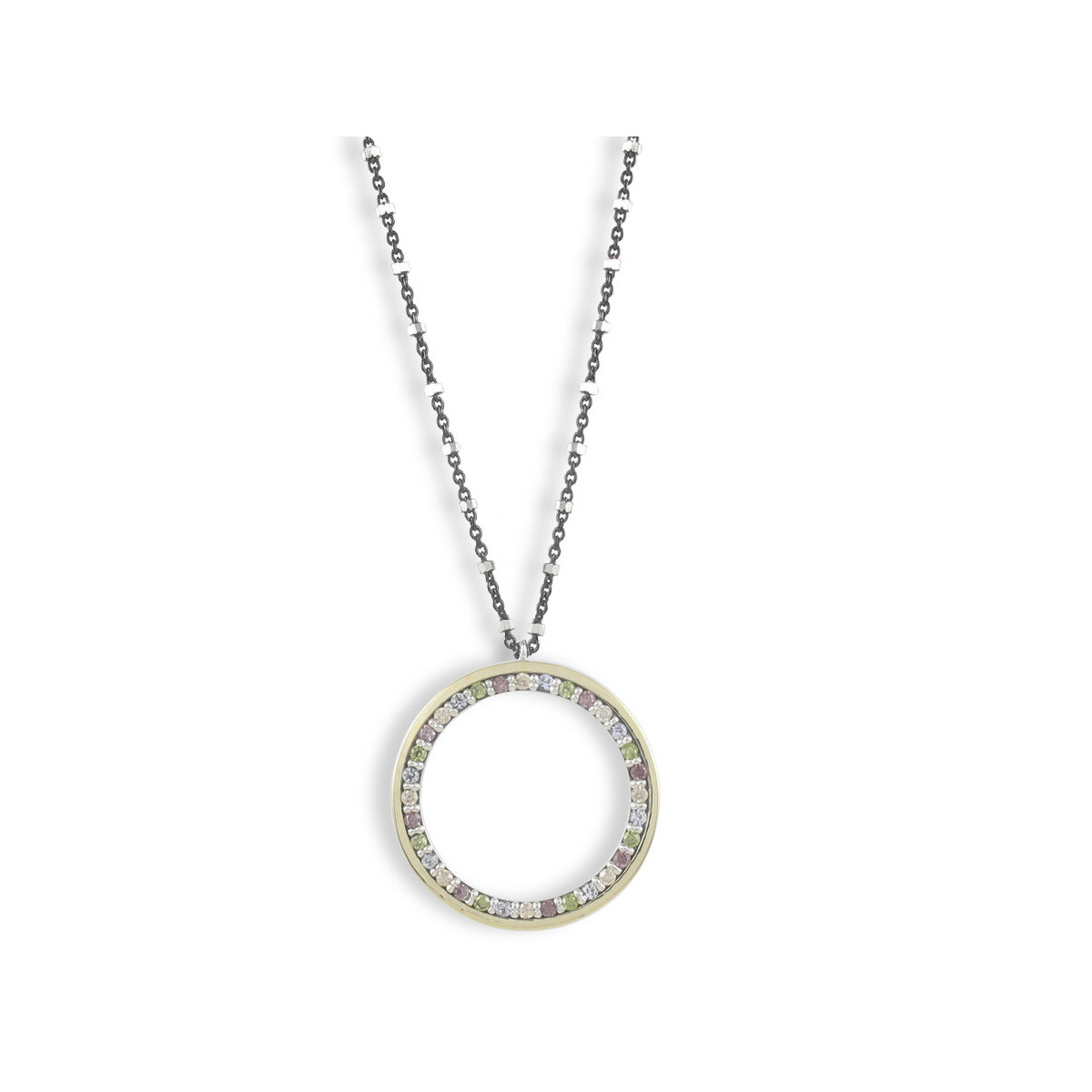 SHORT CHAIN WITH HOOP PENDANT 27 MM
