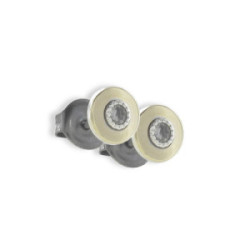 PENDIENTES REDONDOS CON TOPACIO AZUL