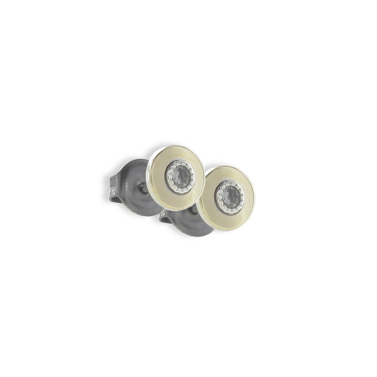 PENDIENTES REDONDOS CON TOPACIO AZUL