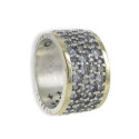 ANILLO ANCHO PAVÉ PIEDRAS AZULES