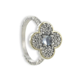 ANILLO TRÉBOL PLATA Y ORO