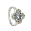 ANILLO TRÉBOL PLATA Y ORO