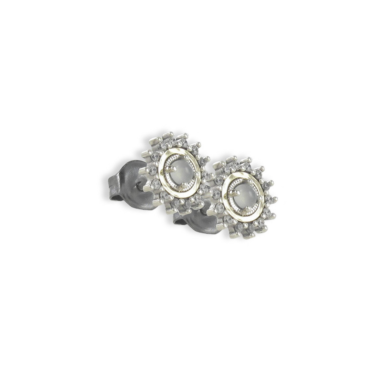 PENDIENTES FLOR PLATA Y ORO