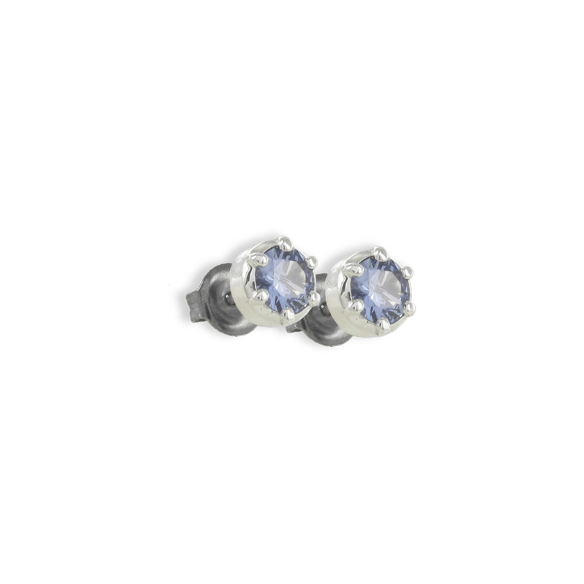 PENDIENTES PLATA CON TOPACIO AZUL 8 MM