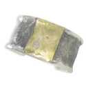PULSERA PLATA Y ORO CON DIAMANTES