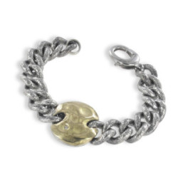 PULSERA PLATA Y ORO CON VOLUMEN