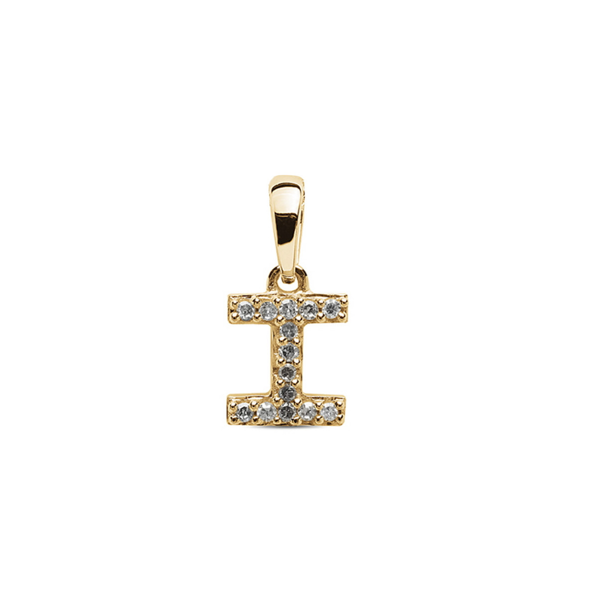 COLGANTE INICIAL I ORO AMARILLO CON DIAMANTES