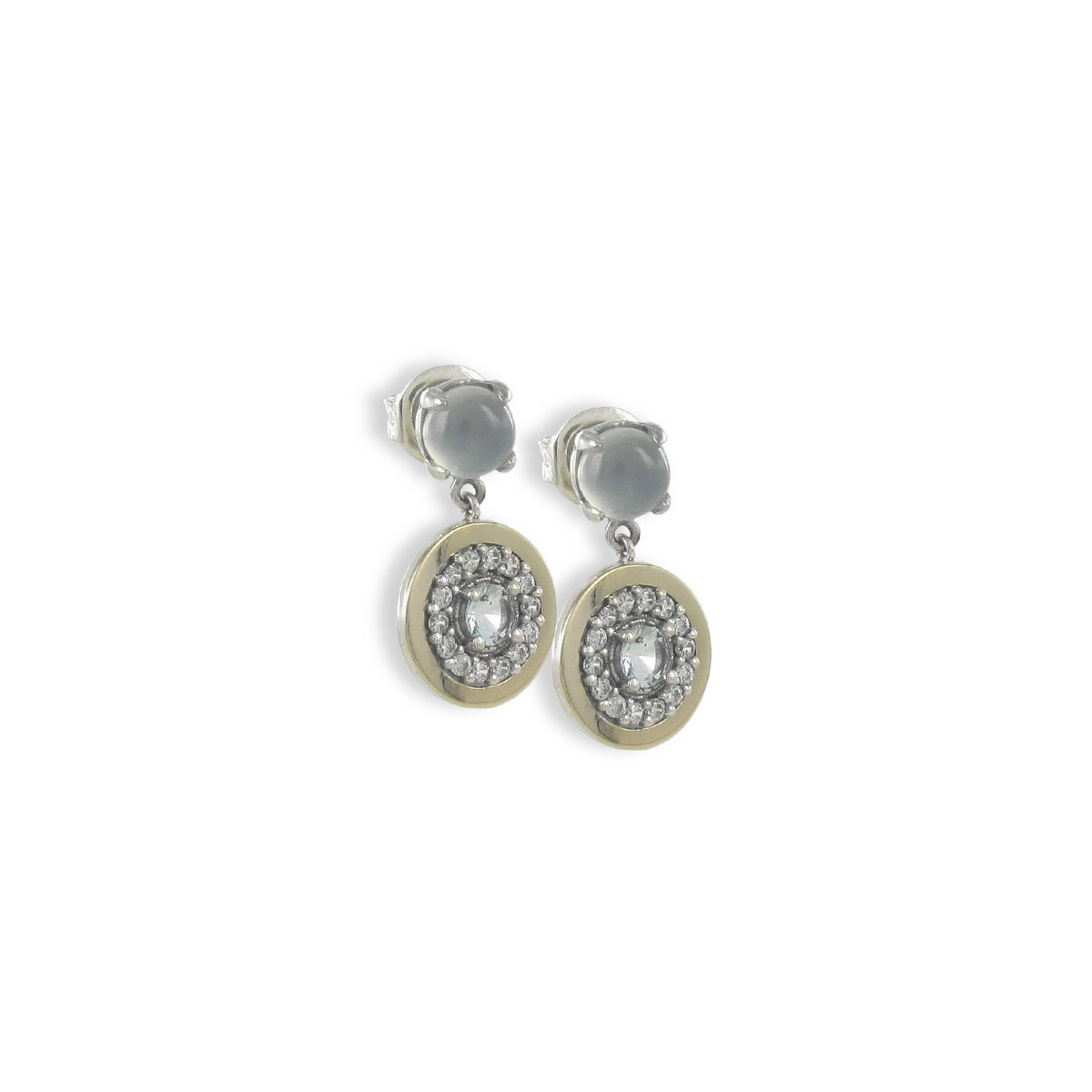PENDIENTES COLGANTE PLATA Y ORO