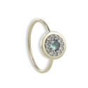 ANILLO PLATA Y ORO CON PIEDRA VERDE