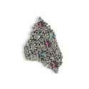 ANILLO ROMBO PIEDRAS COLOR