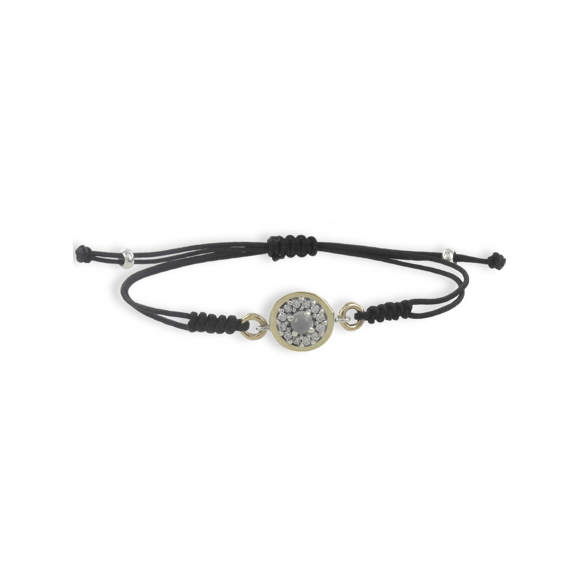 PULSERA PLATA Y ORO CON CALCEDÓNIA