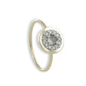ANILLO PLATA Y ORO CON CALCEDÓNIA