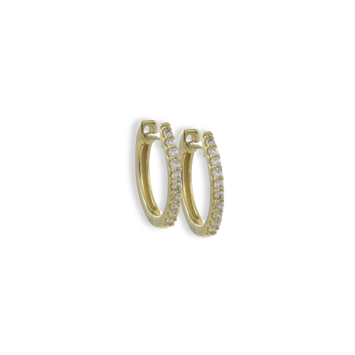 PENDIENTES ARO ORO AMARILLO 20 DIAMANTES