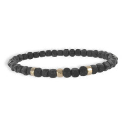 PULSERA CUBOS BRONCE Y ORO