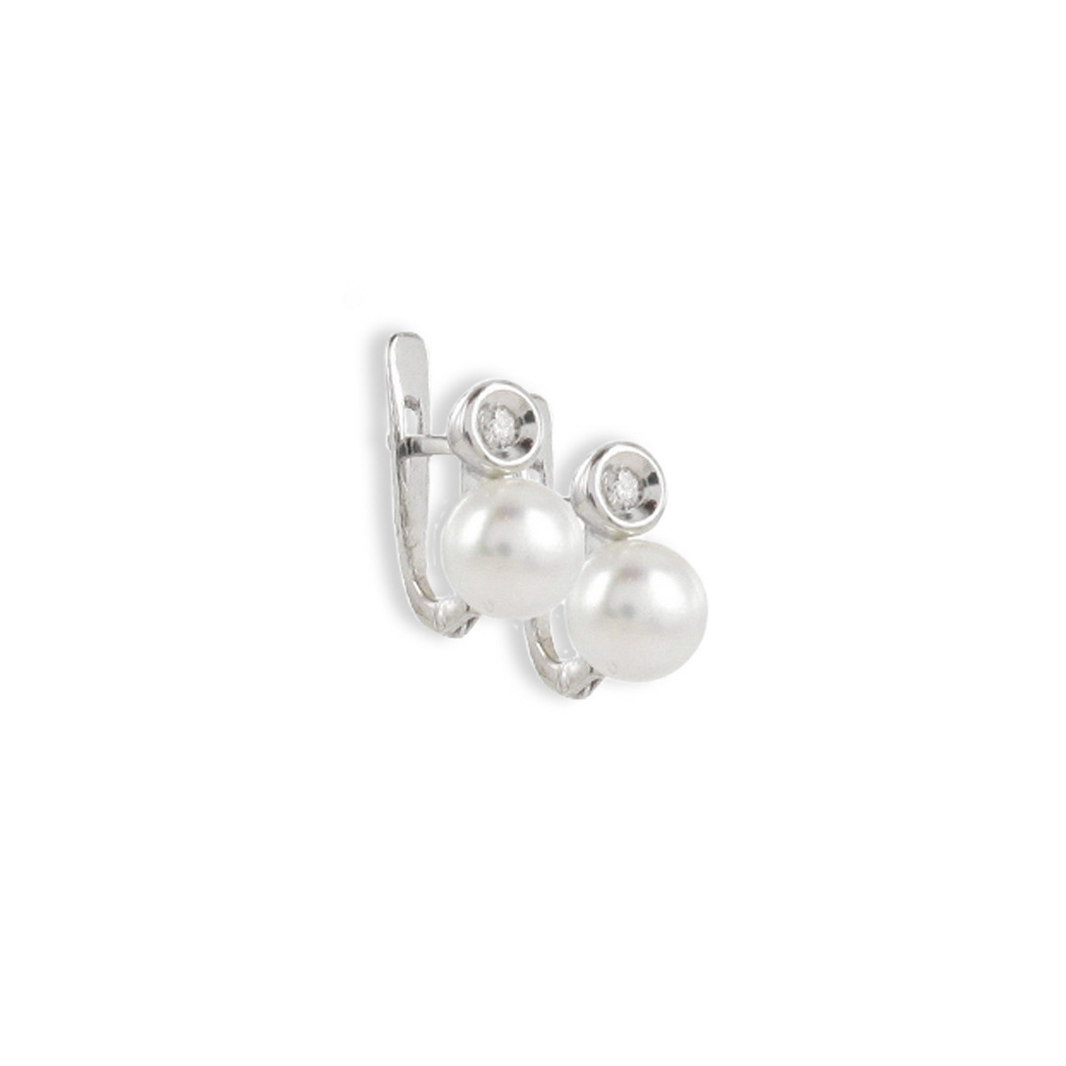YOU AND ME GOLD EARRINGS WITH 6,5MM PEARLS