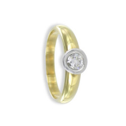 SOLITARIO BICOLOR ORO 18K CON DIAMANTE 0,27 CT