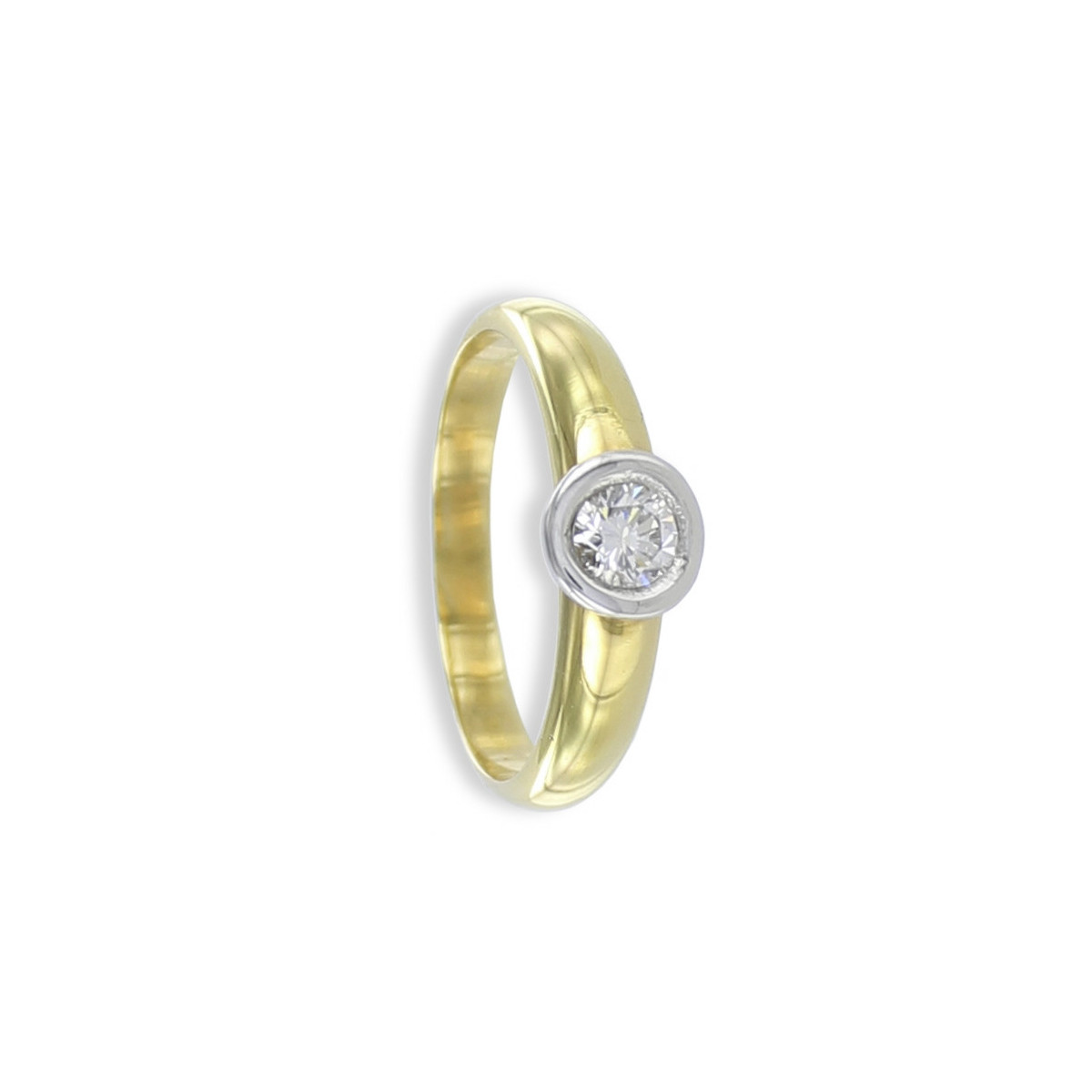 SOLITARIO BICOLOR ORO 18K CON DIAMANTE 0,27 CT