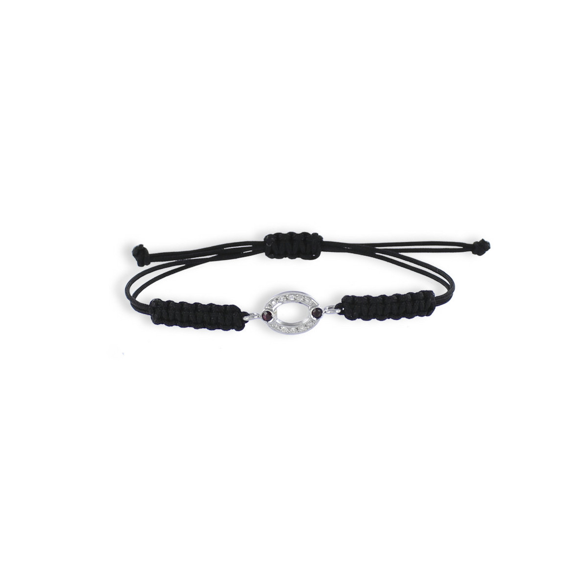 PULSERA MACRAME ORO DIAMANTES Y RUBIS